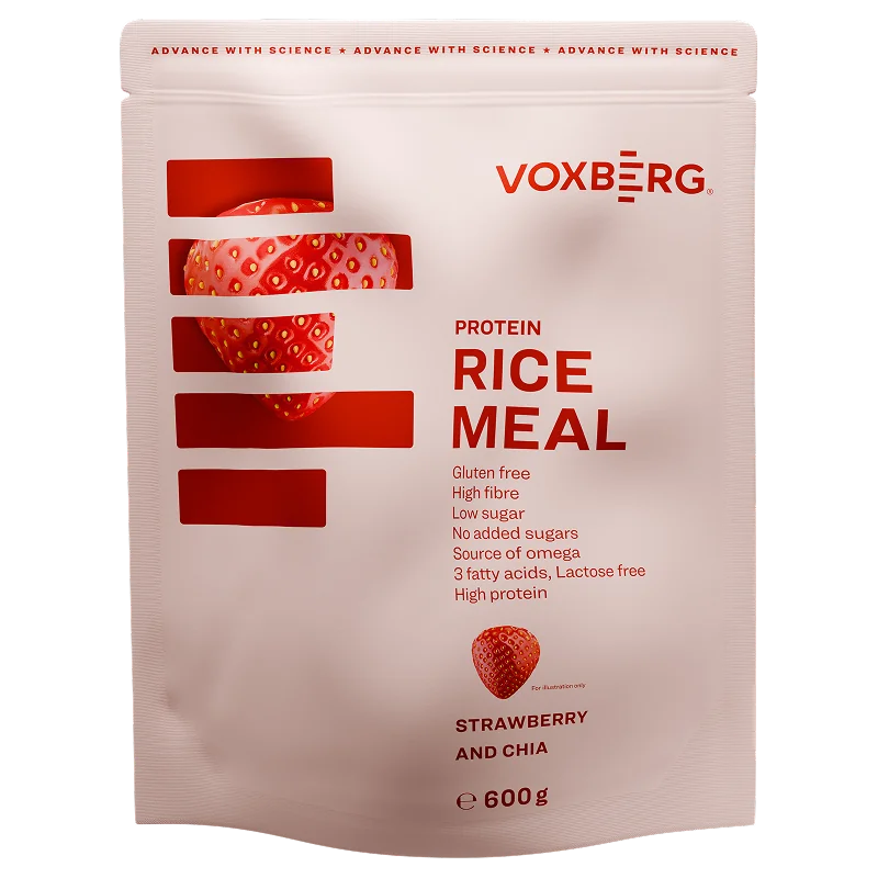 Protein Rice Meal Jahoda & Chia VOXBERG 600 g