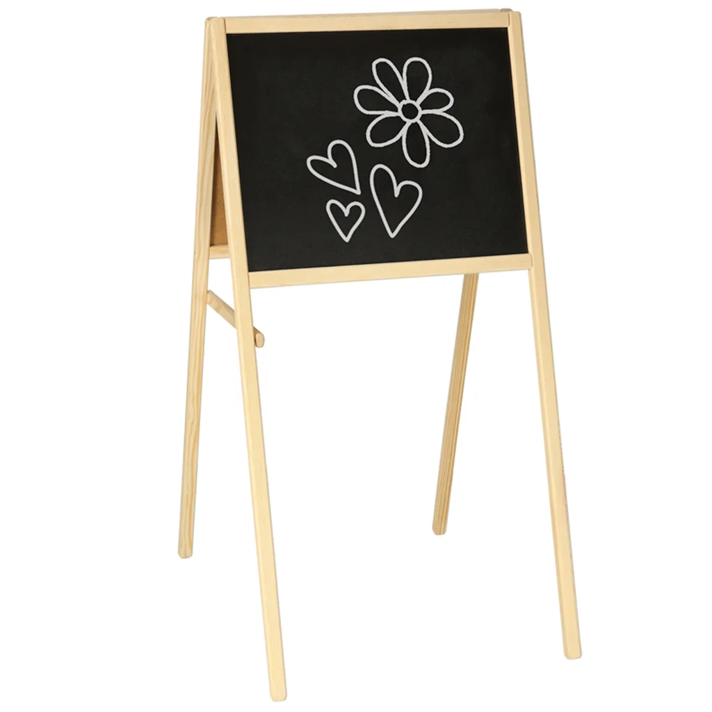 Dvojstranná tabuľa pre deti – kriedová a magnetická, 84 × 43 × 50 cm