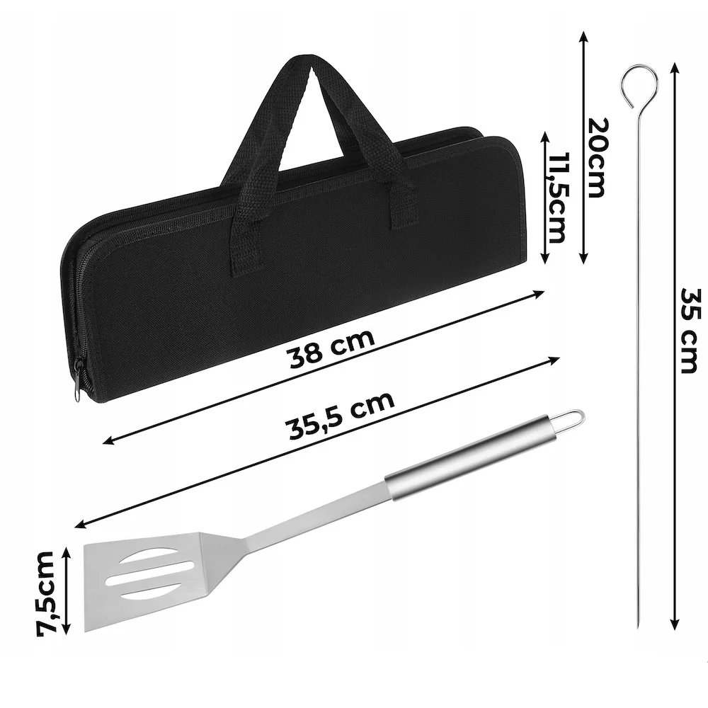MG Grill Tools príslušenstvo na grilovanie 9ks, strieborné