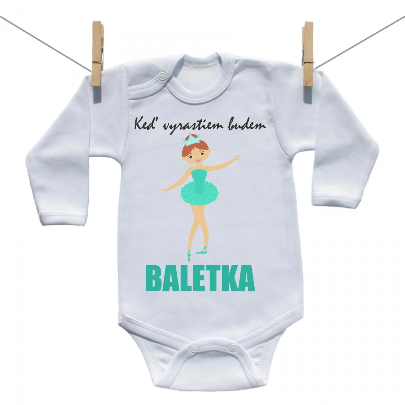 Boodyy Body s dlhým rukávom Keď vyrastiem budem baletka Veľkosť: 74