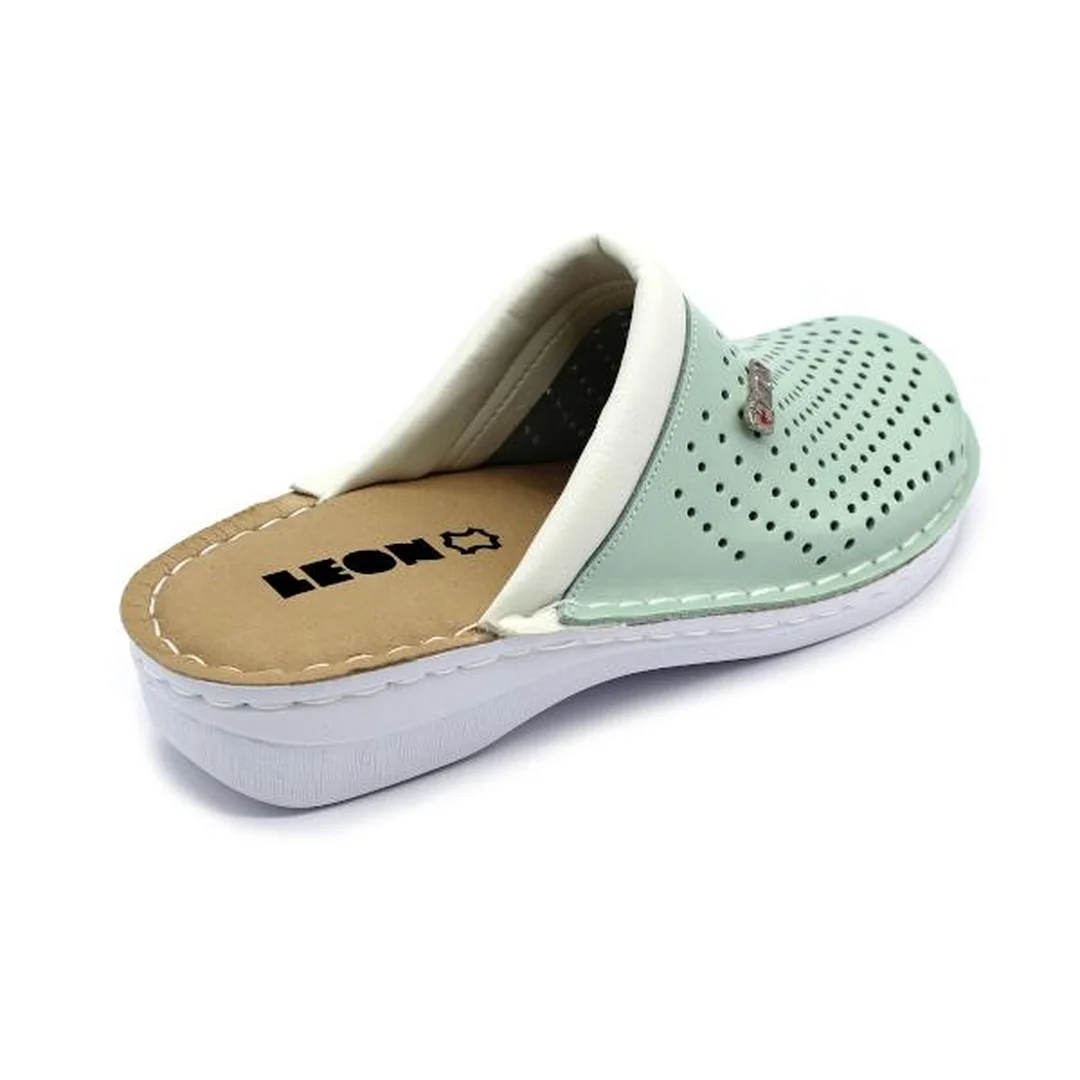 Leon V262 Dámska pracovná celokožená zdravotná obuv 36 - 23cm, zelená, 3,5 cm