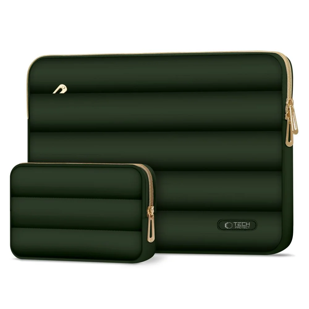 Tech-Protect Puffy obal na notebook 13-14'', tmavozelený