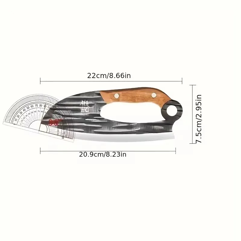 Kuchynský sekáčik s ergonomickou drevenou 1 ks, hnedá