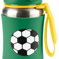 SKIP HOP Spark Style Fľaša so slamkou na vodu nerez Futbal 12m+