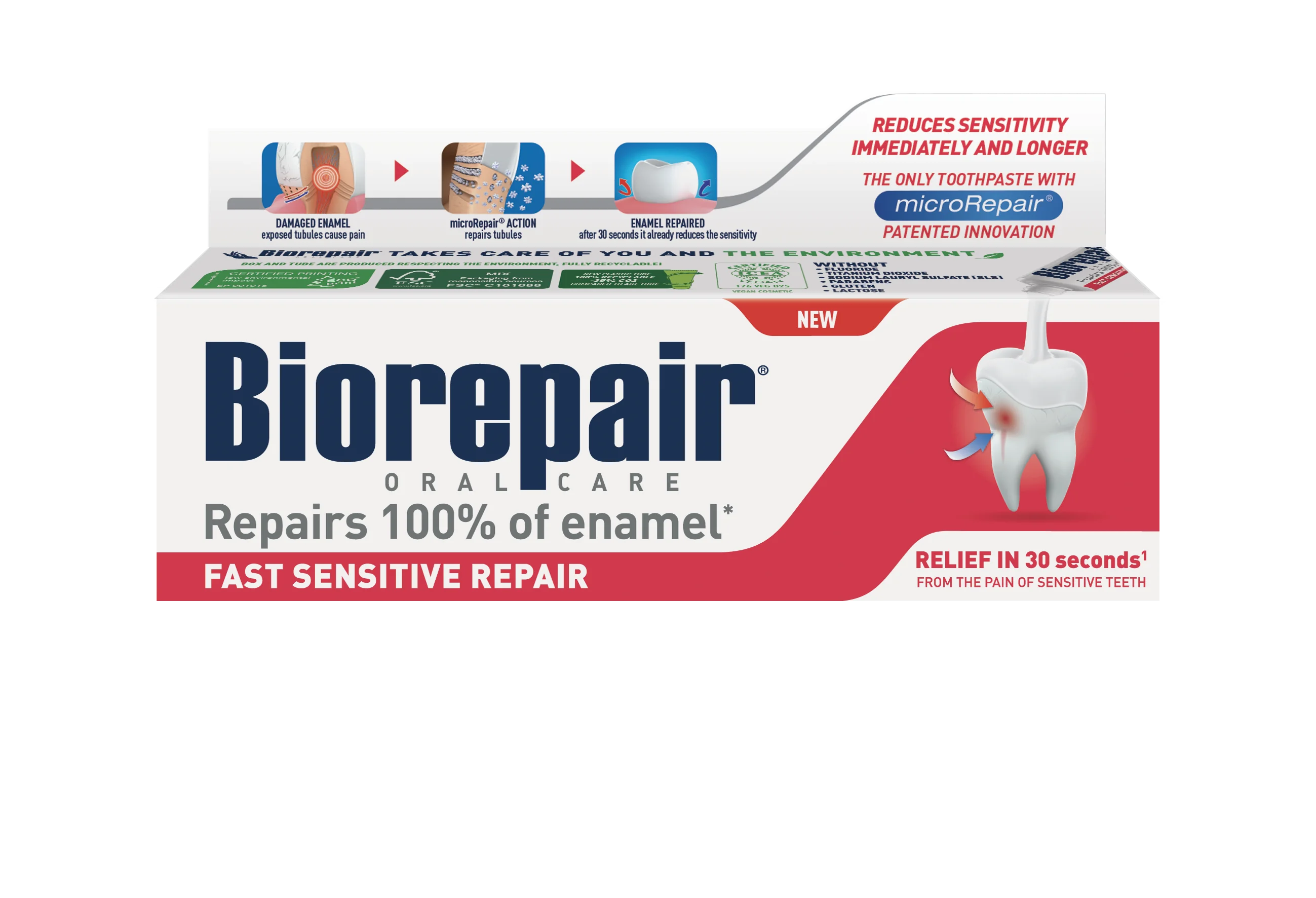 Biorepair zubná pasta pre citlivé zuby 1×75 ml, zubná pasta