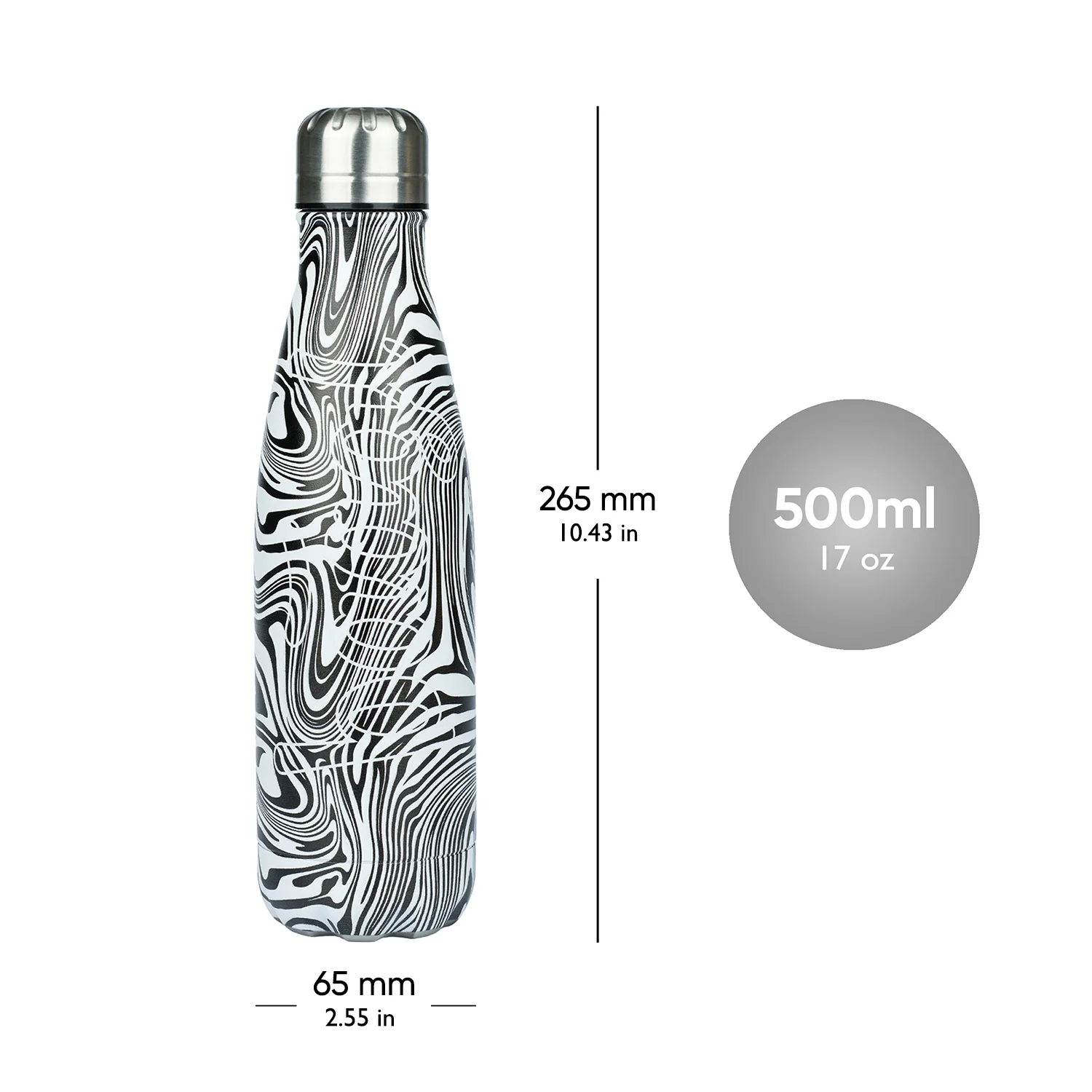 Baagl Termofľaša Mixture 500 ml s kovovým viečkom Strieborná, nerezová