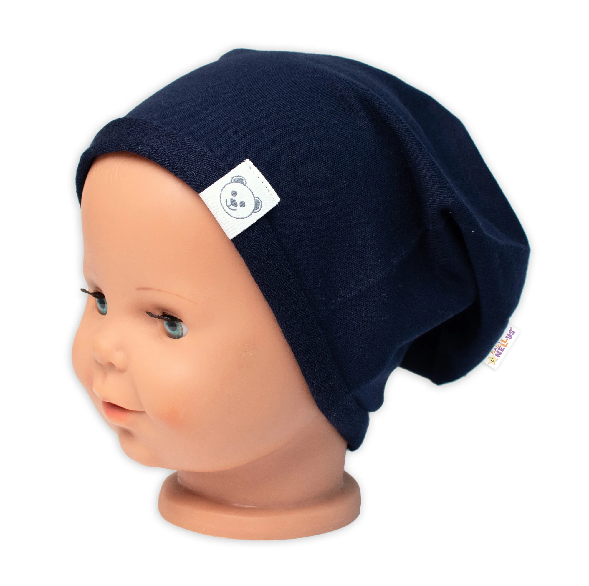 Čiapka s nákrčníkom bavlna, Little Bear, Baby Nellys, granátová, veľ. 98/134