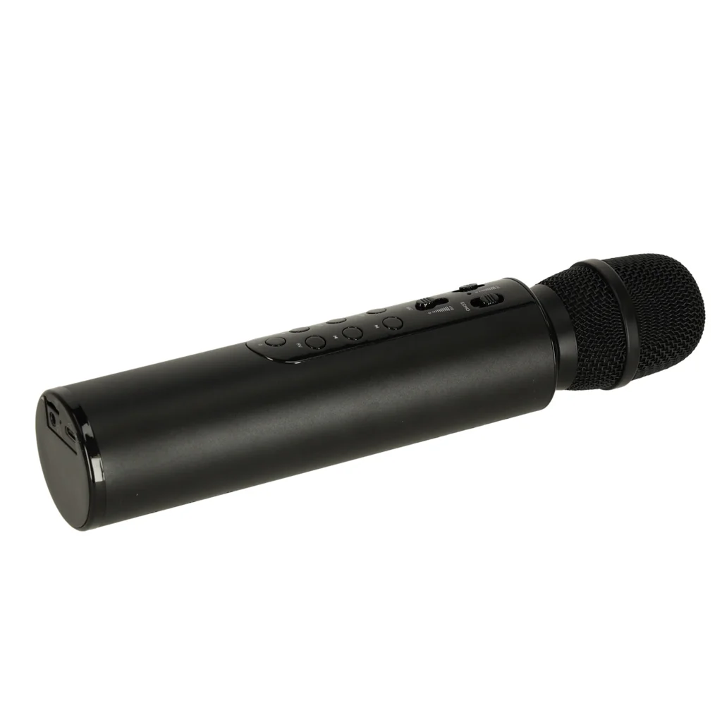 Bezdrôtový karaoke mikrofón detský, Bluetooth, 5 W, čierny