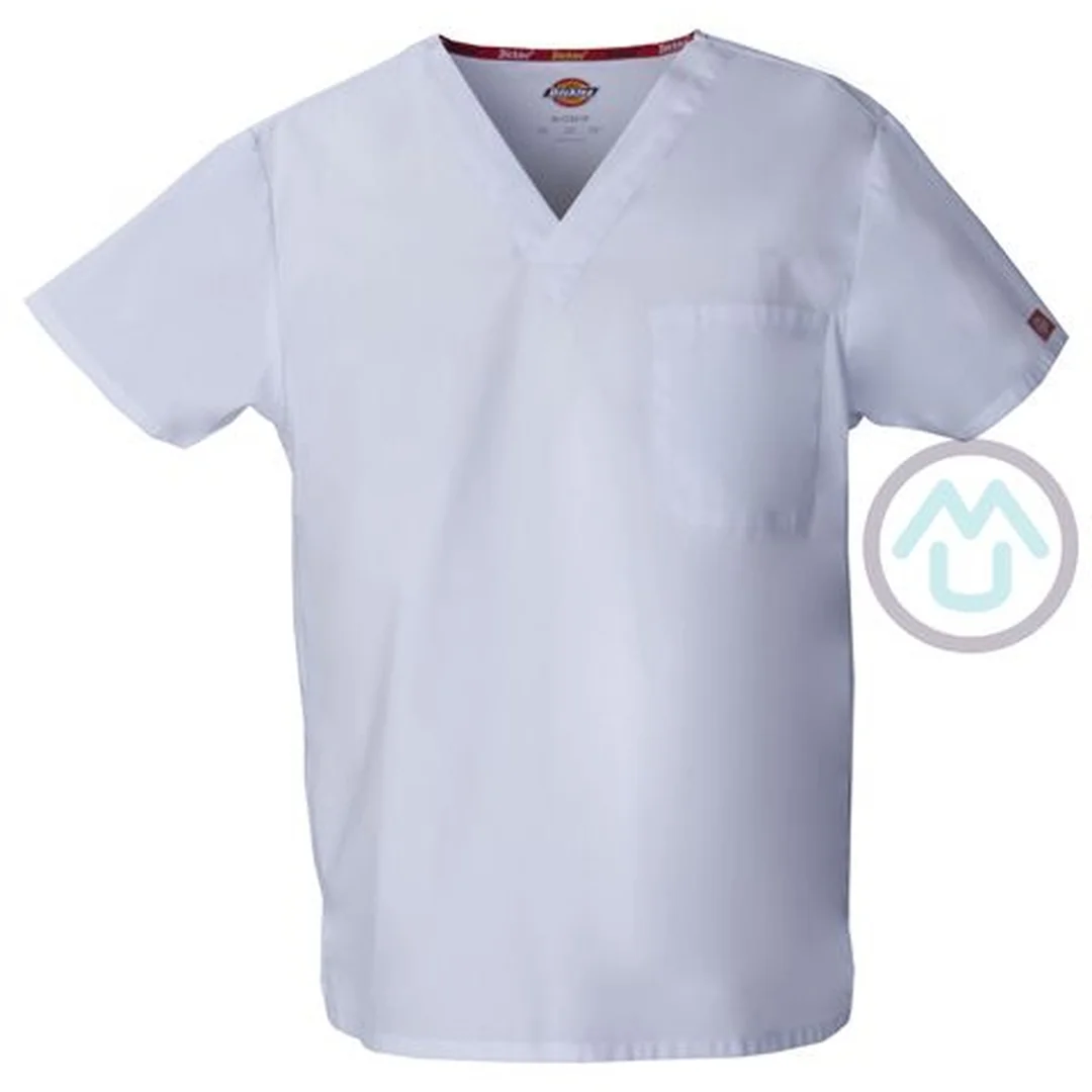 Unisex blúza V-výstrih - biela XS