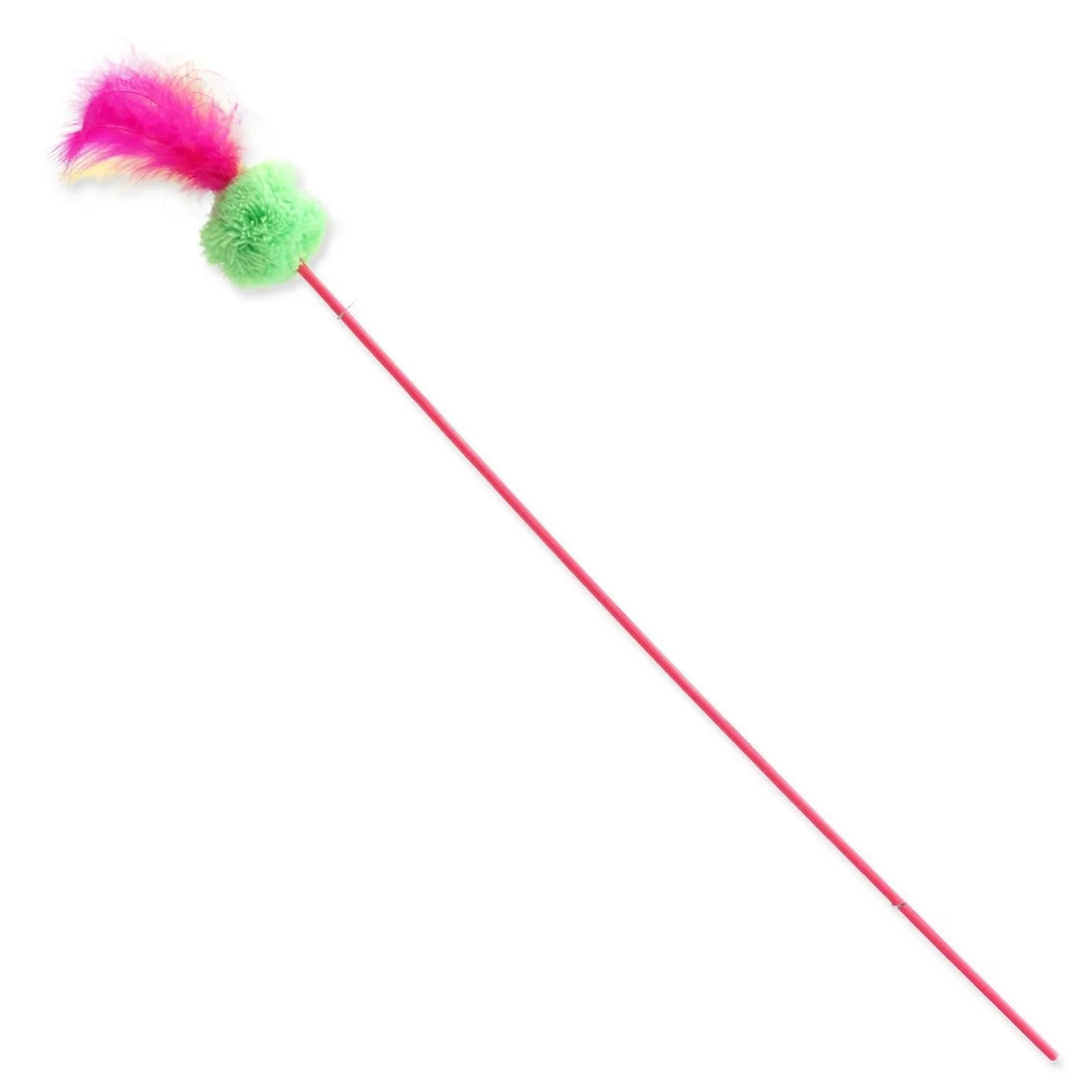 Hračka Magic Cat palička loptička plyš s pierkami 18cm+46cm 24ks