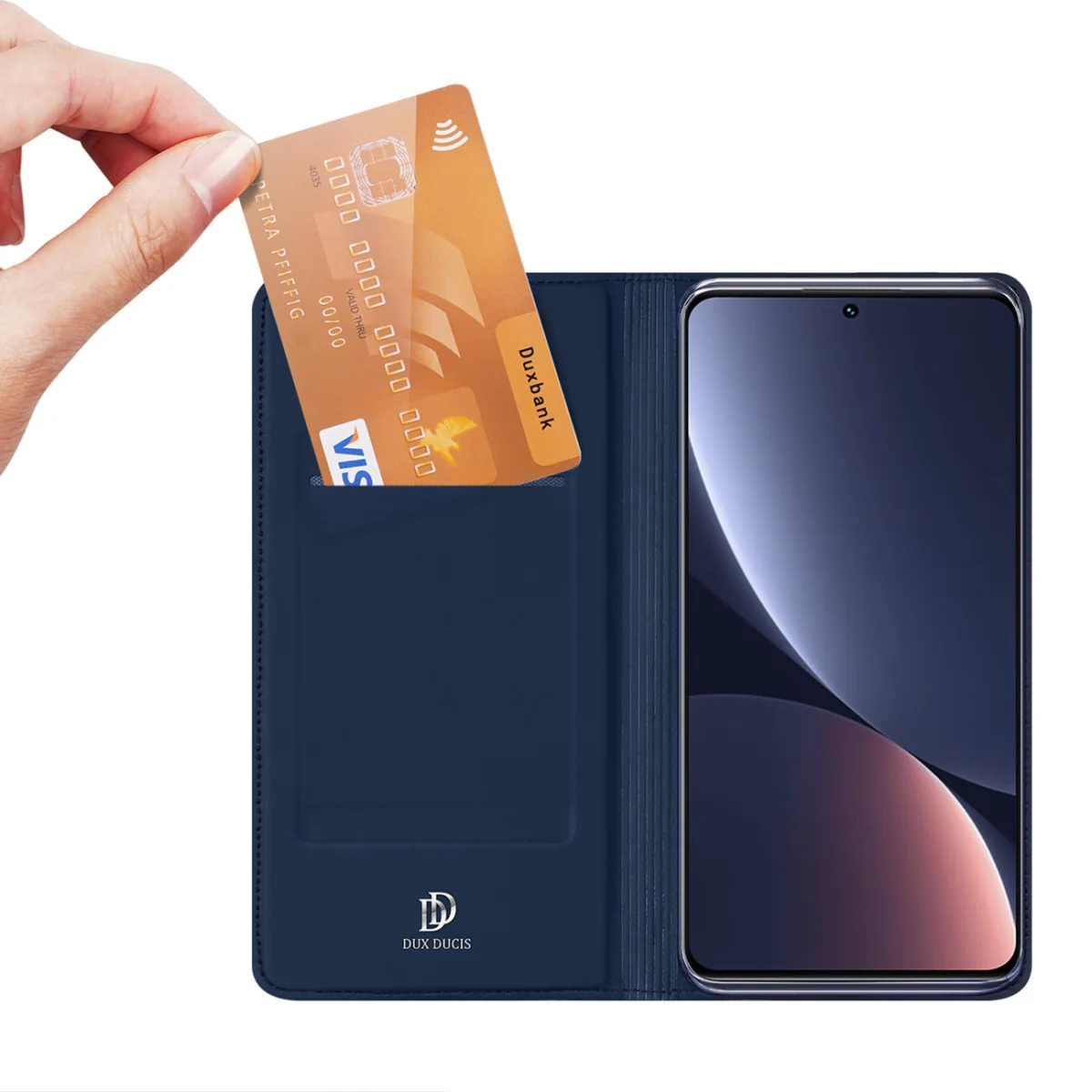 Dux Ducis Skin Pro knižkové kožené puzdro na Xiaomi 13 modré