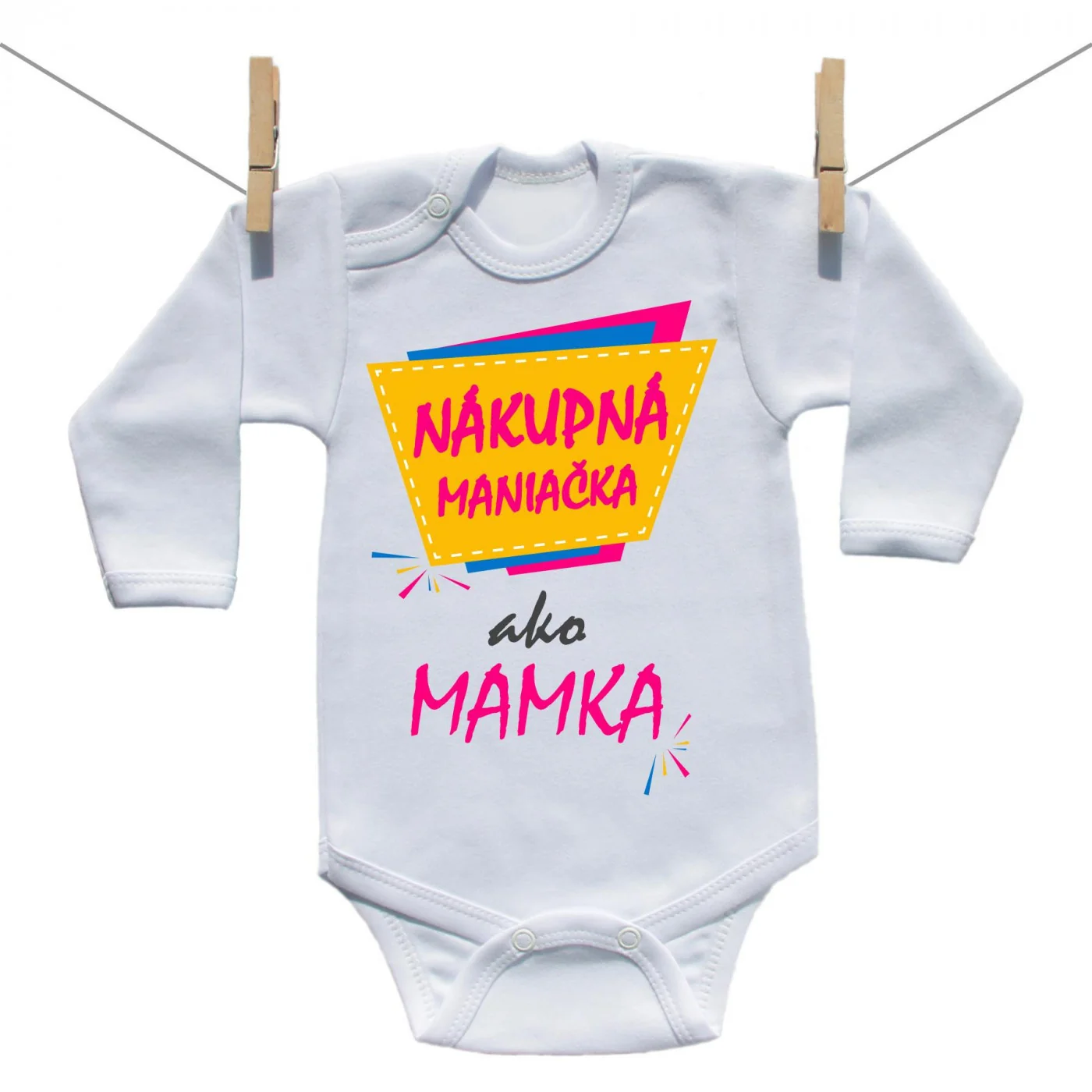 Boodyy Body s dlhým rukávom Nákupná maniačka ako mamka Veľkosť: 56