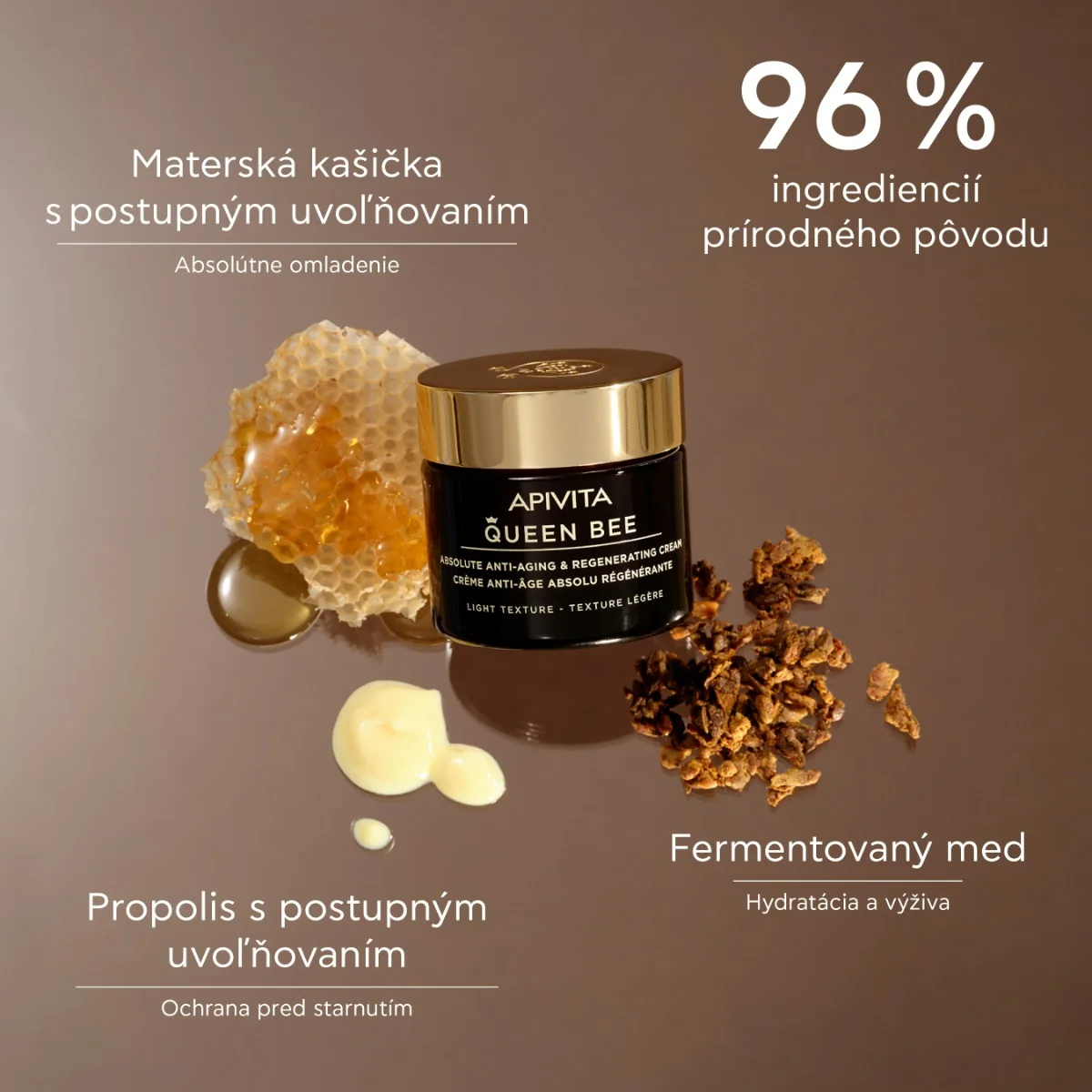 APIVITA Queen Bee Age Defense LIGHT Cream, 50ml 1×50 ml, ľahký výživný anti-age krém