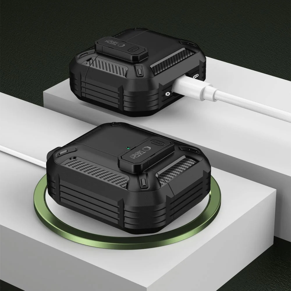 Tech-Protect Carbonos puzdro na Apple AirPods 4, čierne