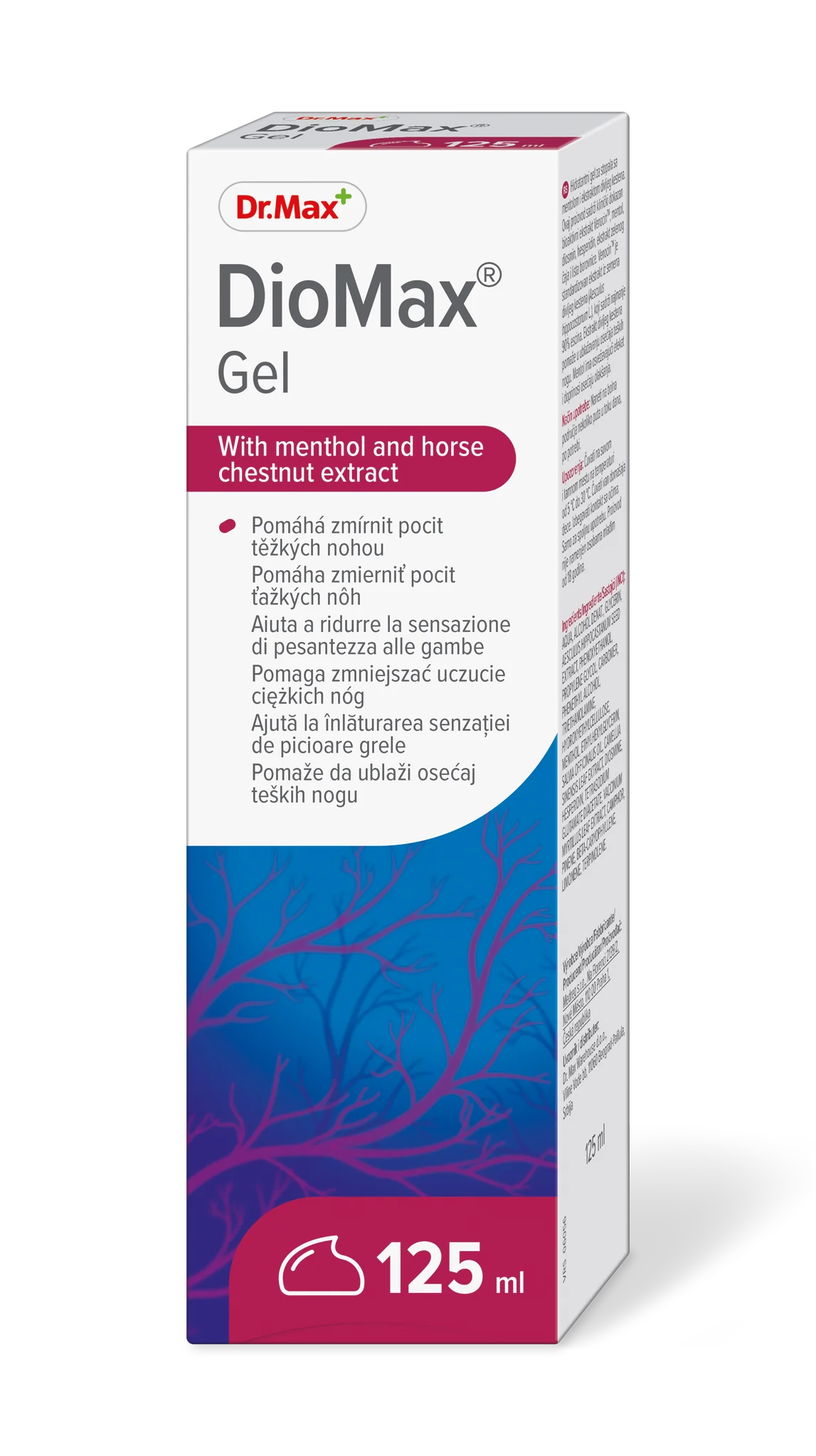 Dr. MAX DioMax Gel 1×125 ml, gél na unavené a ťažké nohy