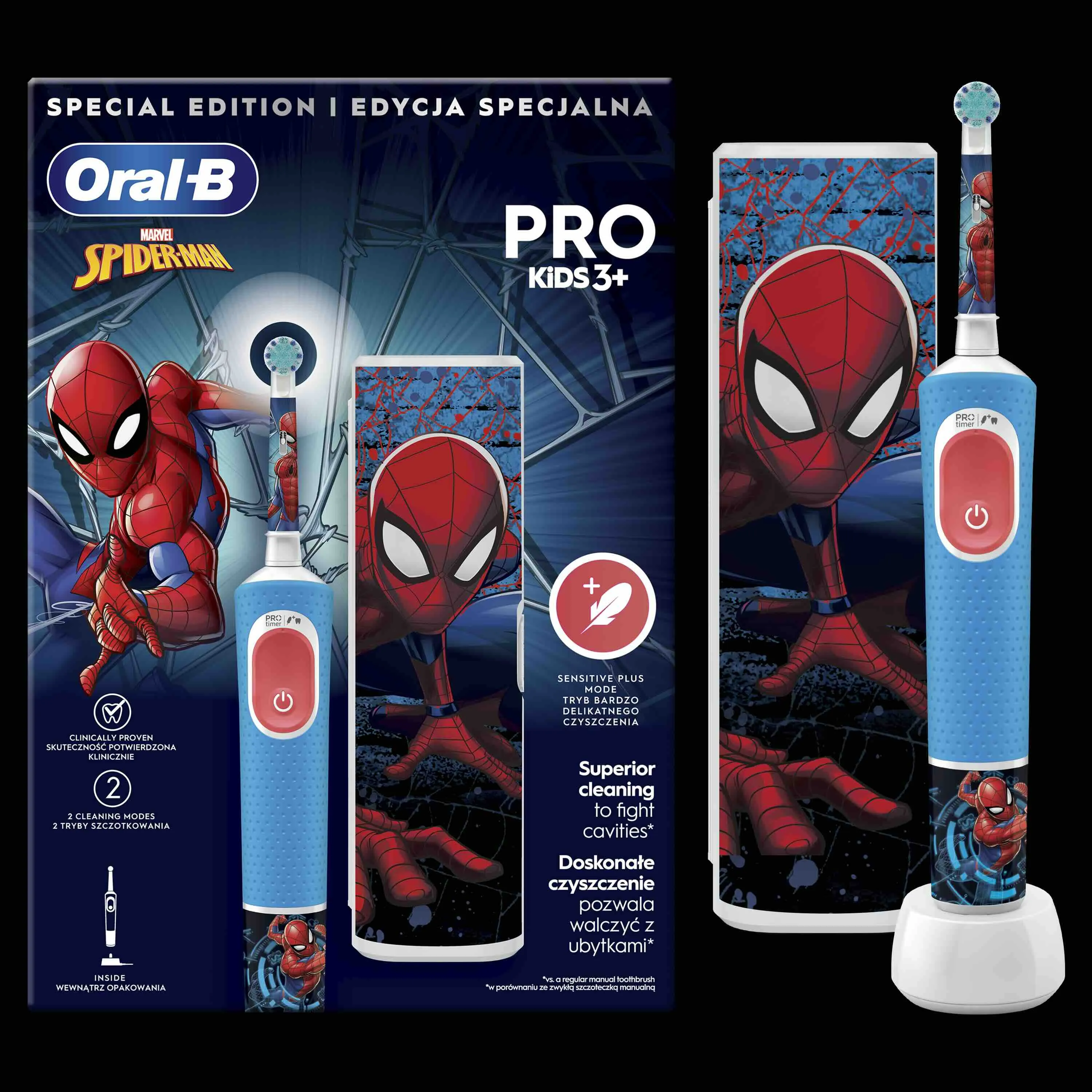 Oral-B EK Pro Kids 3+ Spiderman + Cestovné púzdro 1×1 set, elektrická zubná kefka