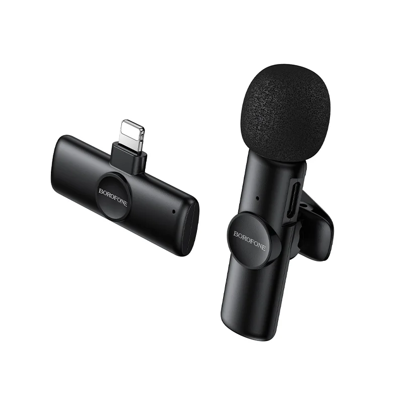 Borofone BFK16 bezdrôtový lavalier mikrofón Lightning, čierny