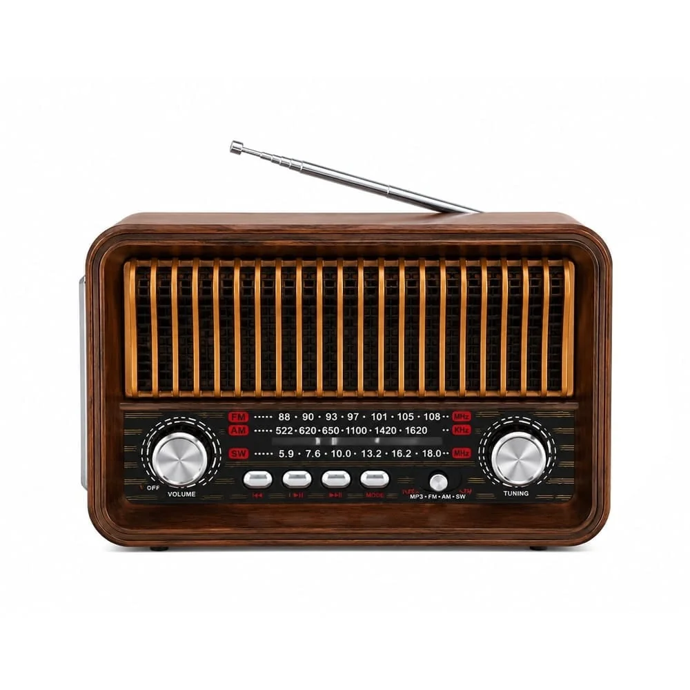 MG HR-29BT Bluetooth prenosné retro rádio, hnedé
