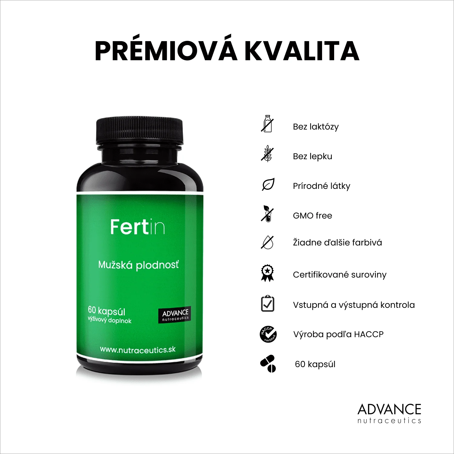 ADVANCE Fertin 60 kapsúl - mužská plodnosť 1×60 cps, výživový doplnok