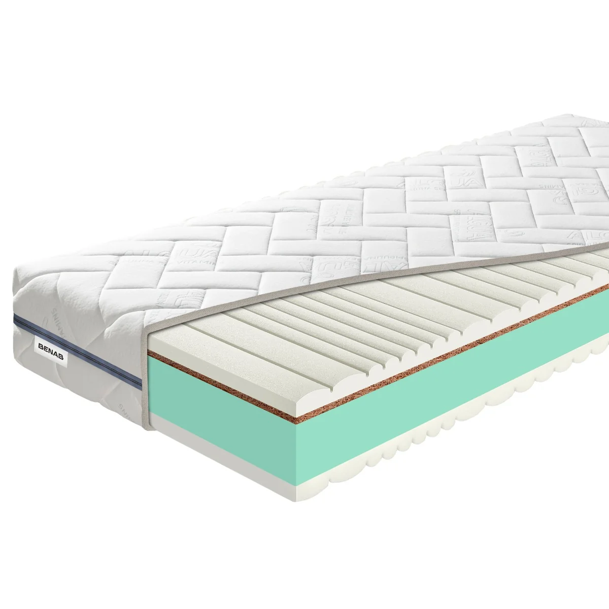 Matrac Benab King Bio&Natural 23 Longlife H3 / H5 120 x 200 cm Matrac zo studenej peny 23 cm sendvičový zónová  ortopedické