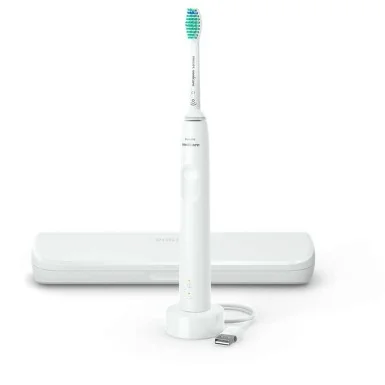 Philips Sonicare 3100 HX3673/13 s cestovným puzdrom, biela 1×1 ks, sonická zubná kefka