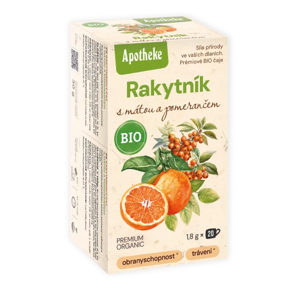 APOTHEKE BIO Rakytník s mätou a pomarančom 20/1,8g 20 ks