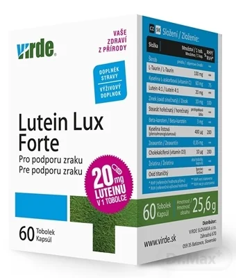 VIRDE LUTEIN LUX Forte 1×60 cps, výživový doplnok