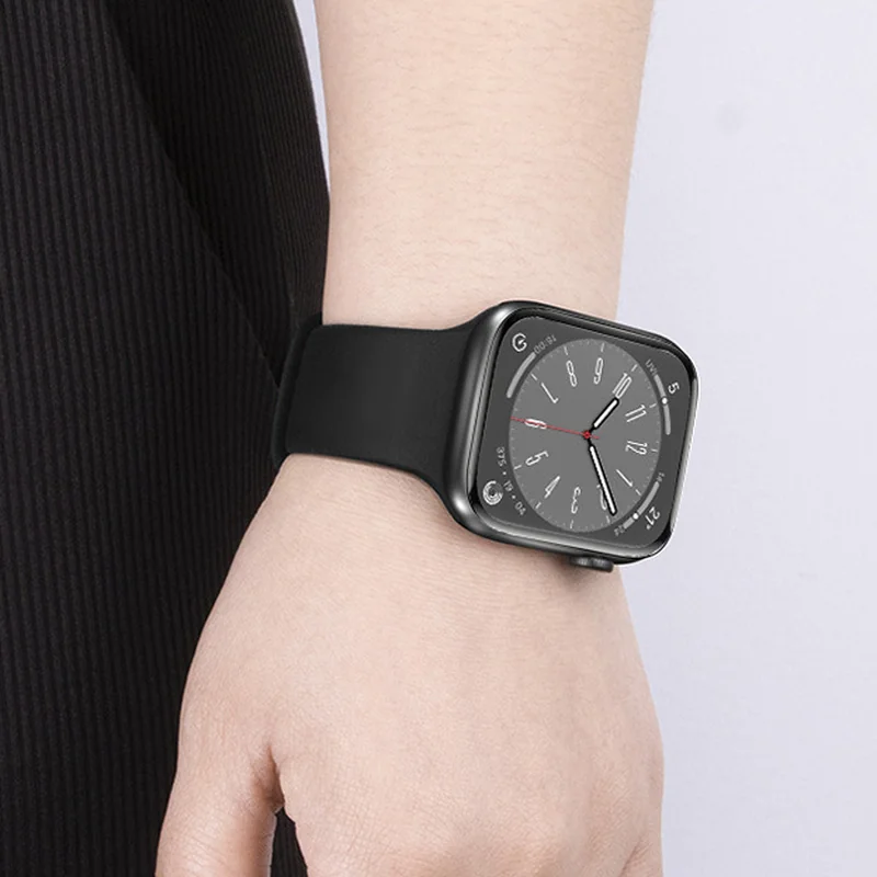 BStrap Smooth Silicone remienok na Apple Watch 42/44/45mm claret