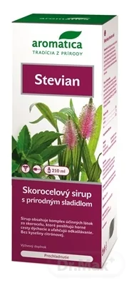 aromatica STEVIAN Skorocelový sirup 1×210 ml, skorocelový sirup