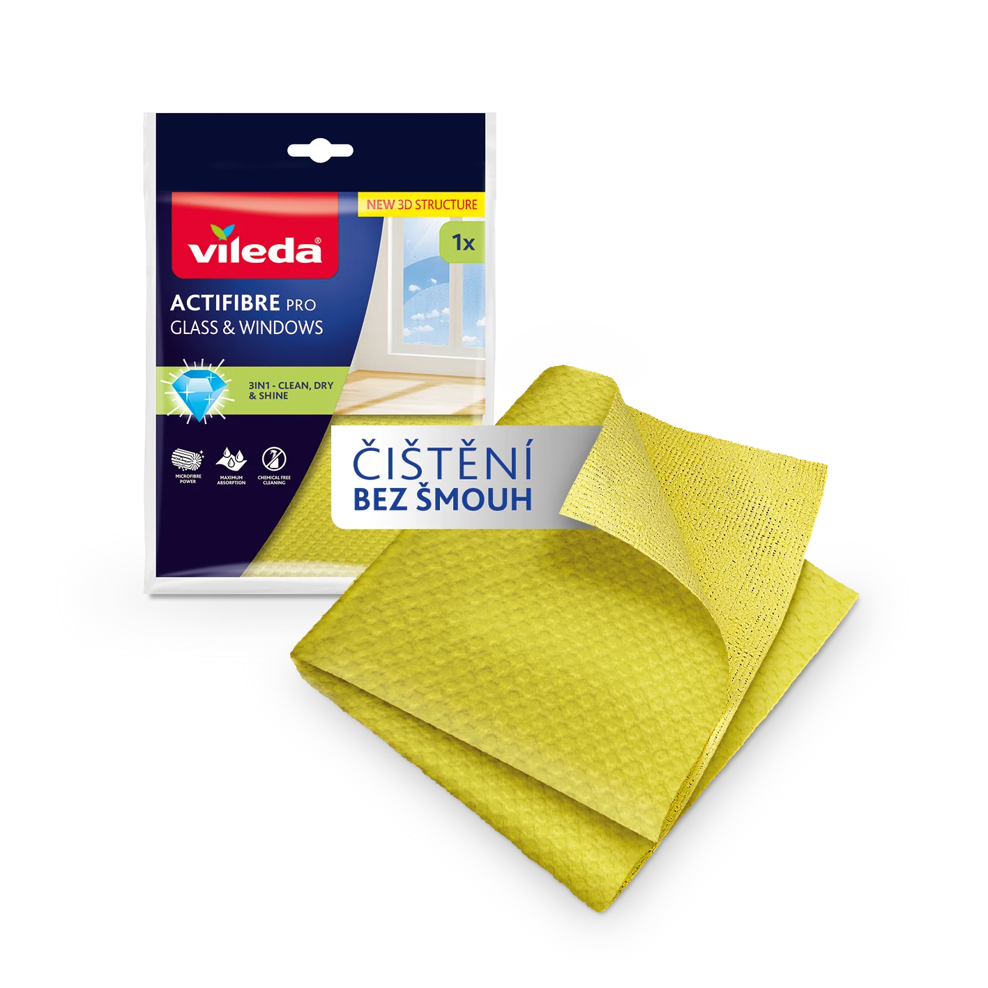 Vileda Actifibre mikrohandrička na okná 1 ks
