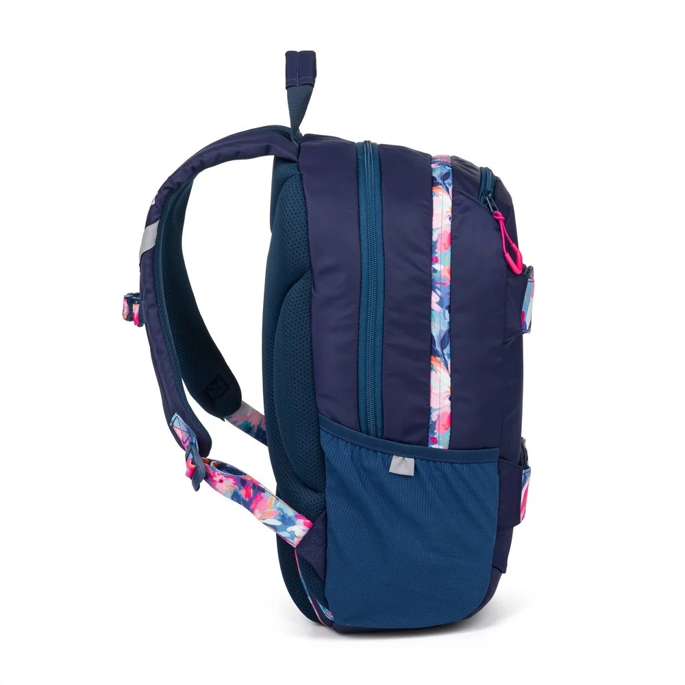 Študentský batoh OXY SPORT Flowers Blue s peračníkom set 2 ks