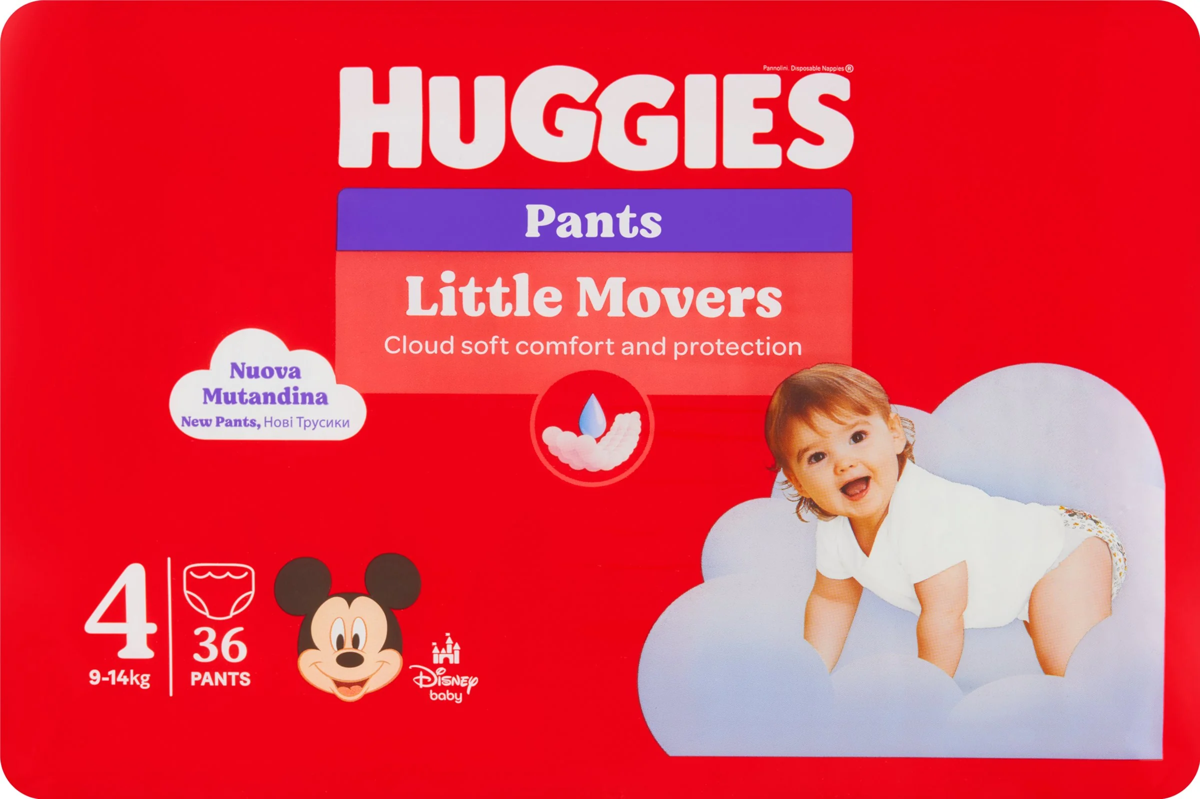 HUGGIES pants Little Movers 4 1×36 ks, jednorázové plienkové nohavičky
