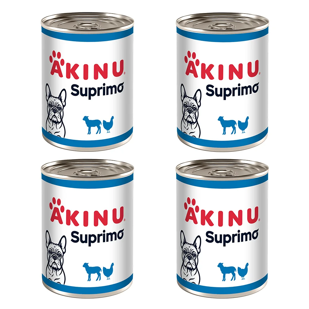 Akinu SUPRIMO Mleté s jahňacím mäsom v konzerve pre psy 400 g MTP 4 ks