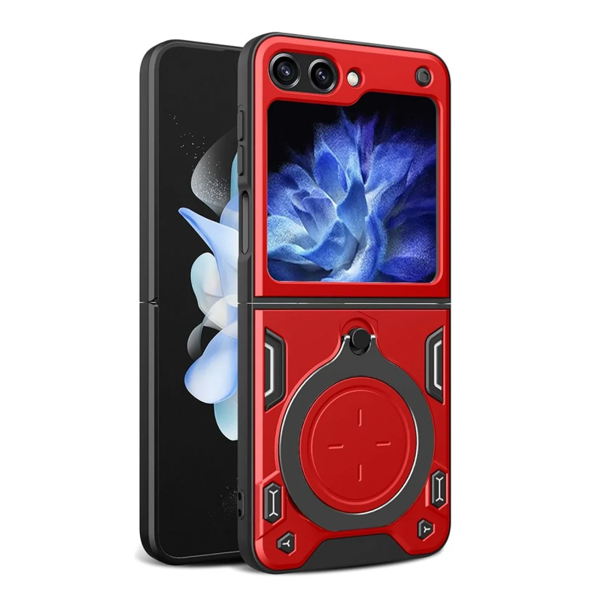 Ochranný obal pre Samsung Galaxy Z Flip 6 - Čierna Otočný krúžok, integrovaná platnička