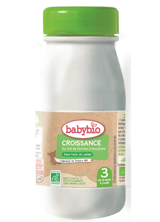BABYBIO Croissance 3 tekuté dojčenské bio mlieko (0,25 l) 1×250 ml, tekuté dojčenské mlieko