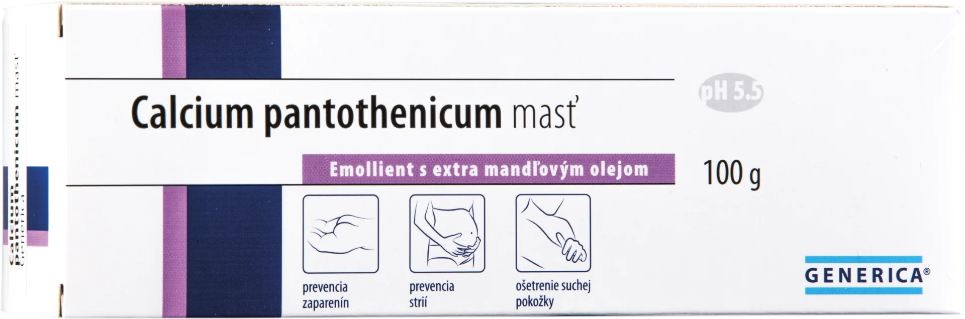 GENERICA Calcium pantothenicum masť 1×100 g, emolient s extra mandľovým olejom