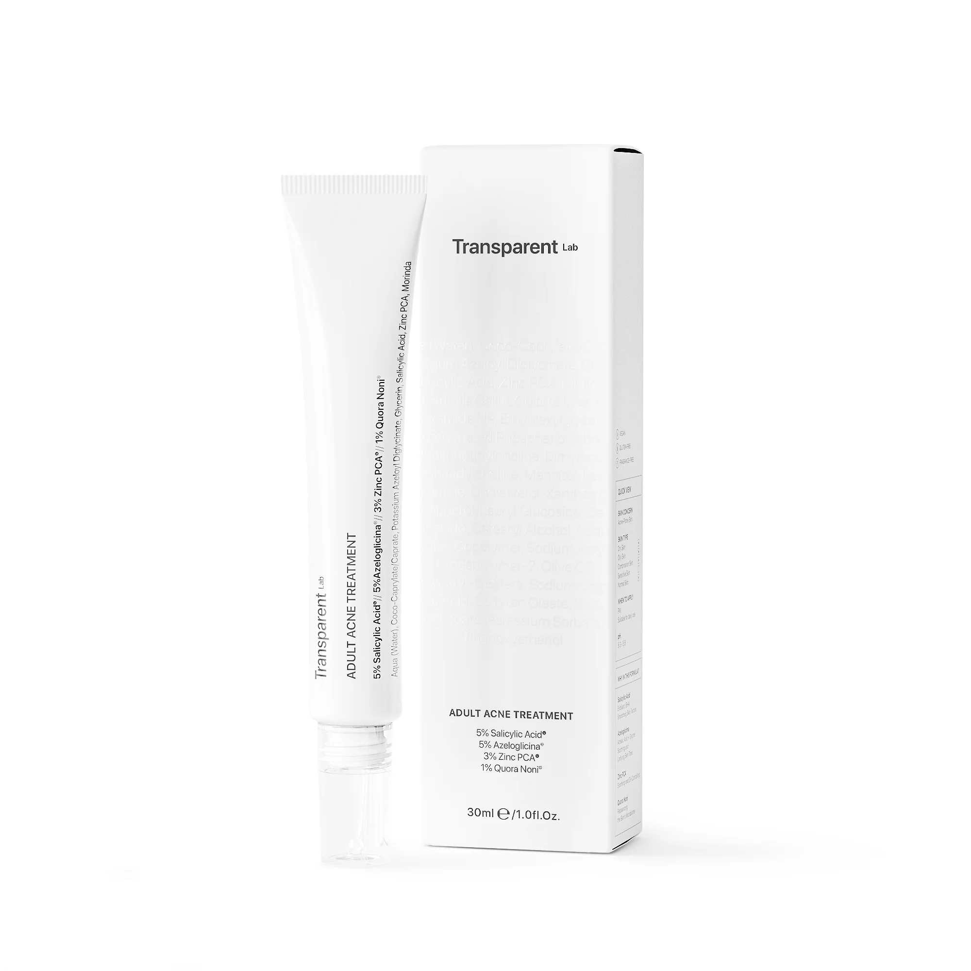Transparent Lab ADULT ACNE Ošetrenie aknóznej pleti 1×30 ml, prípravok na akné