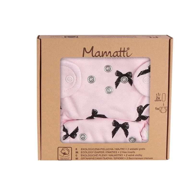 Mamatti Látková plienka sada - nohavičky + 2 x plienka, veľ. 5 - 14 kg, Bow