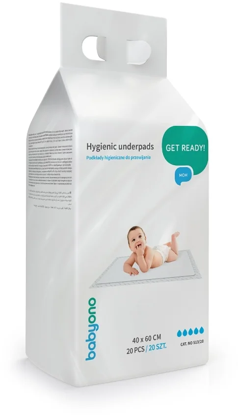 BABYONO Podložky prebaľovacie pod dieťa 40x60 cm, 20ks 1×20 ks, prebaľovacie podložky