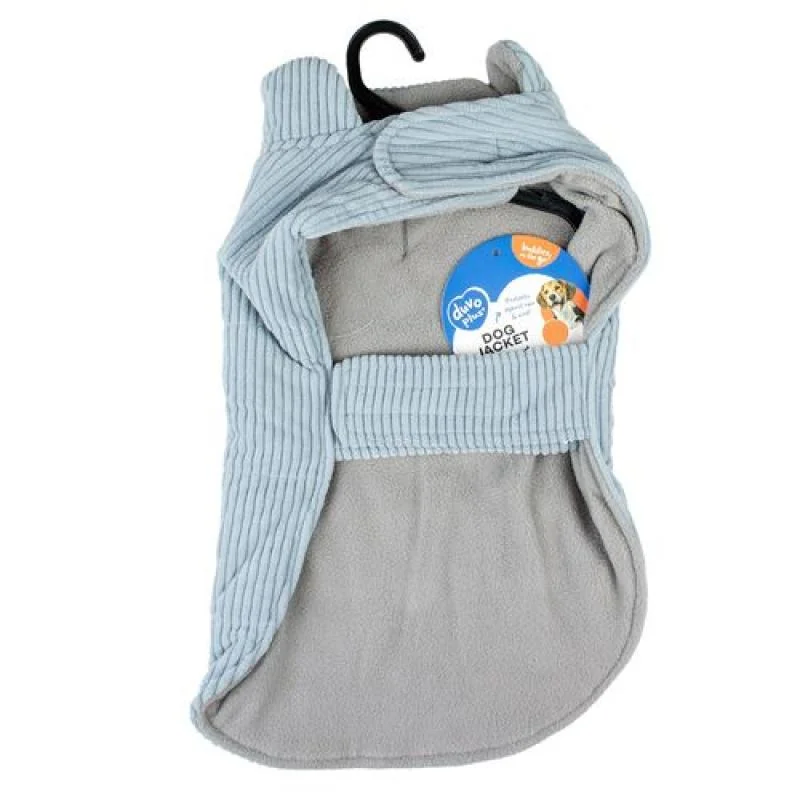 DUVO+ menčestrová bunda pre psov XS 30cm sivá
