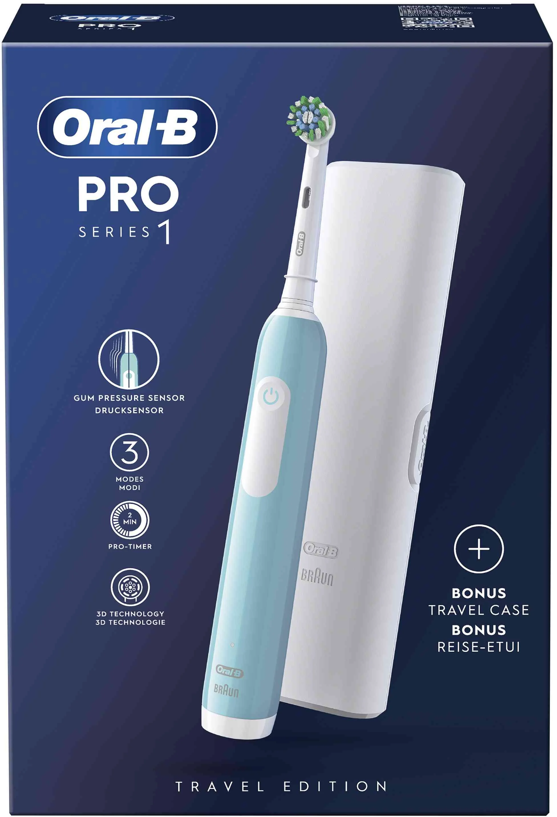 Oral-B EK Pro Series 1 Caribeean Blue + Cestovné púzdro 1×1 ks, elektrická zubná kefka