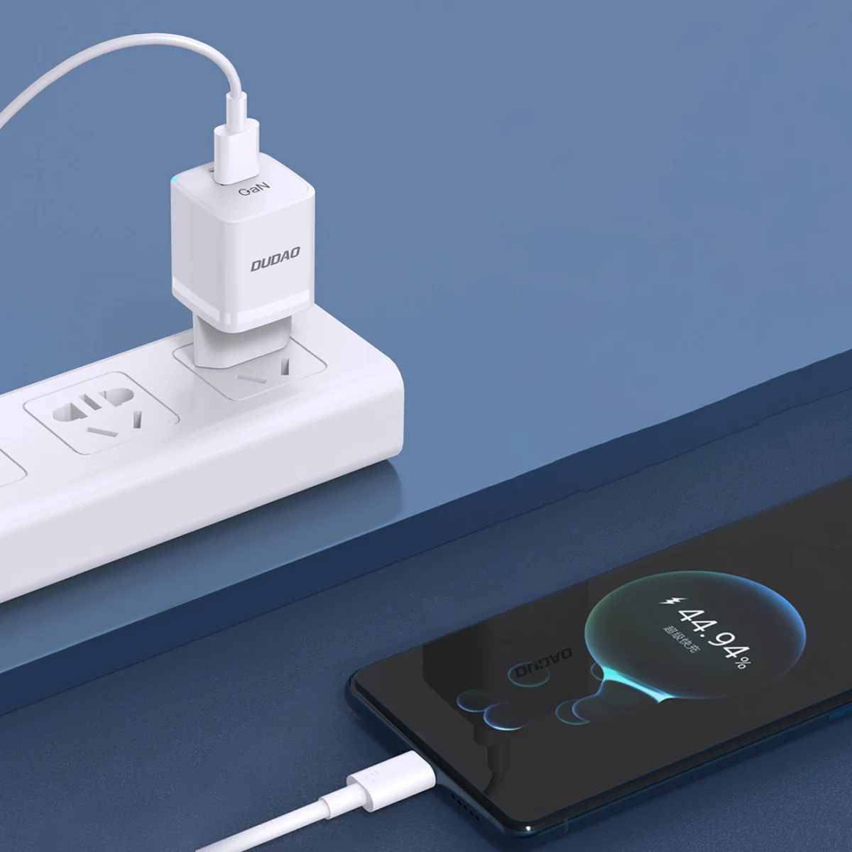Dudao A13Pro GaN sieťová nabíjačka 33W USB-C / USB, biela
