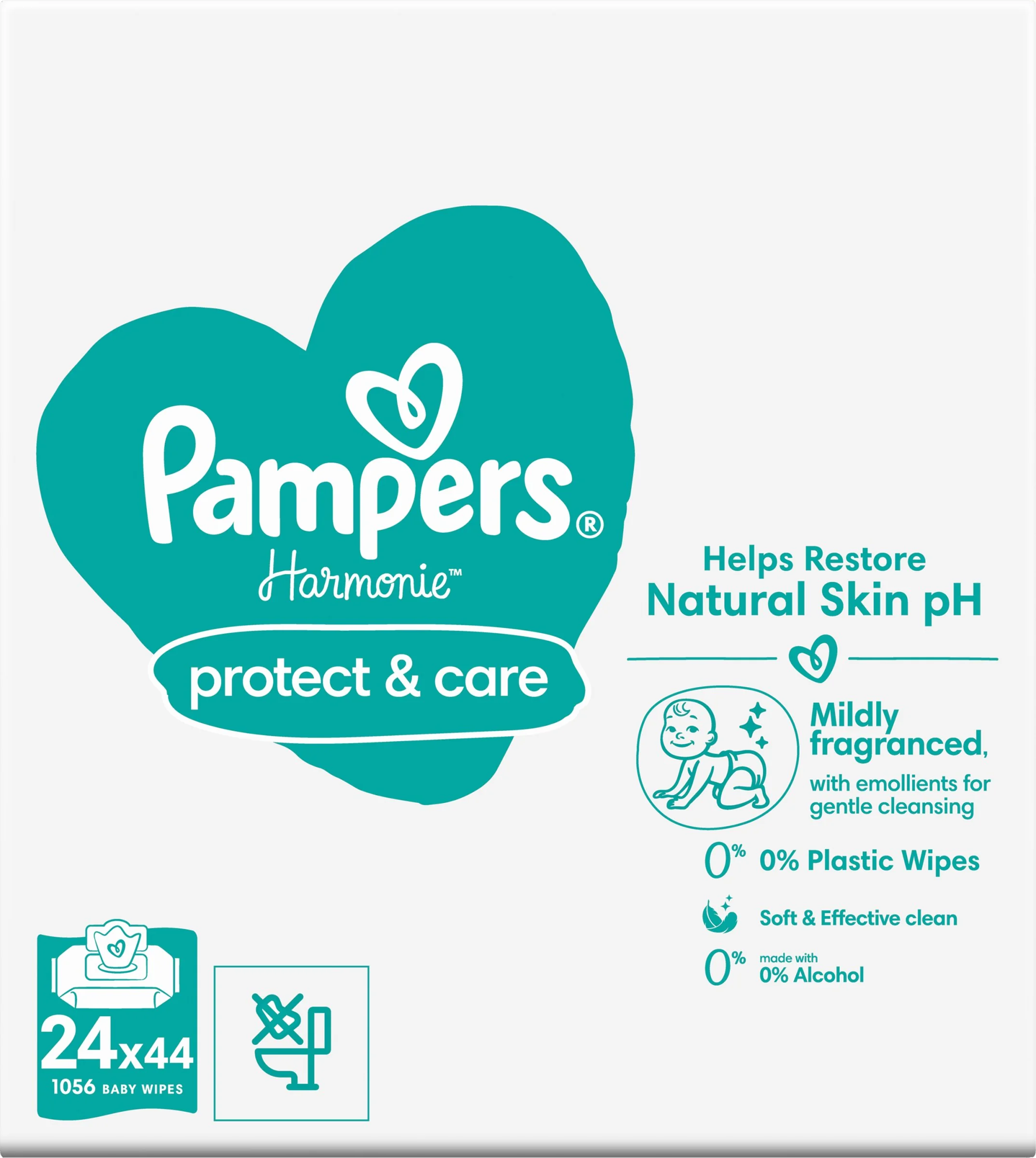 PAMPERS HARMONIE PROTECT&CARE VLH.OBRUSKY 1056KS 1×1056 ks, vlhčené obrúsky