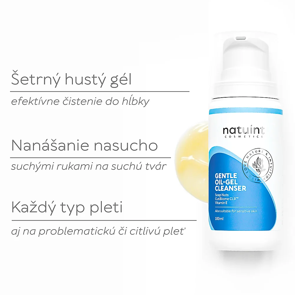 Natuint cosmetics - Čistiaci gél na tvár - mydlové orechy Gentle Oil-Gel Cleanser