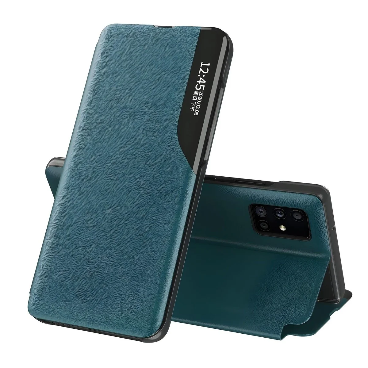 Elegantné knižkové puzdro pre Samsung Galaxy S23 FE - Zelená Flipové puzdro, ekokoža