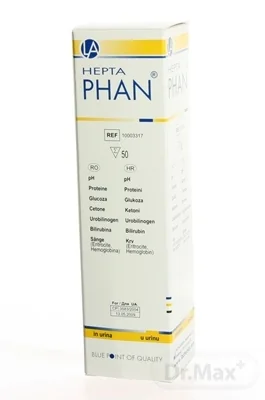 HEPTAPHAN 1×50 ks, diagnostické prúžky na moč