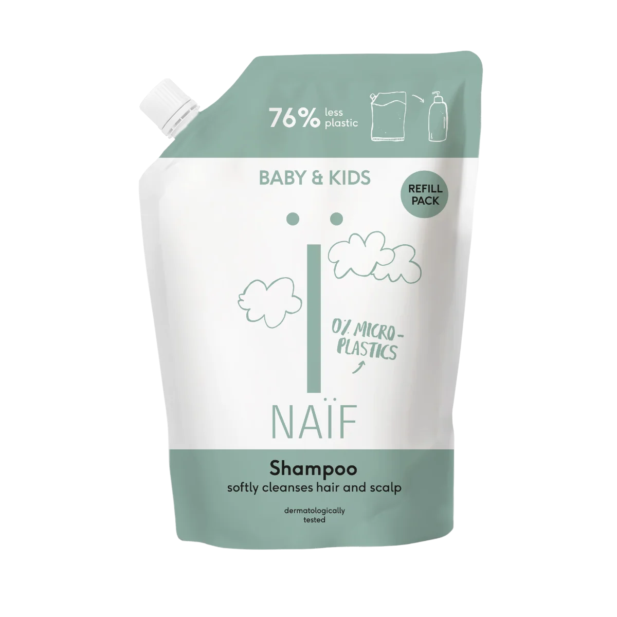 NAÏF Výživný šampón pre deti a dojčatá náhradná náplň 1×500 ml, výživný šampón pre deti