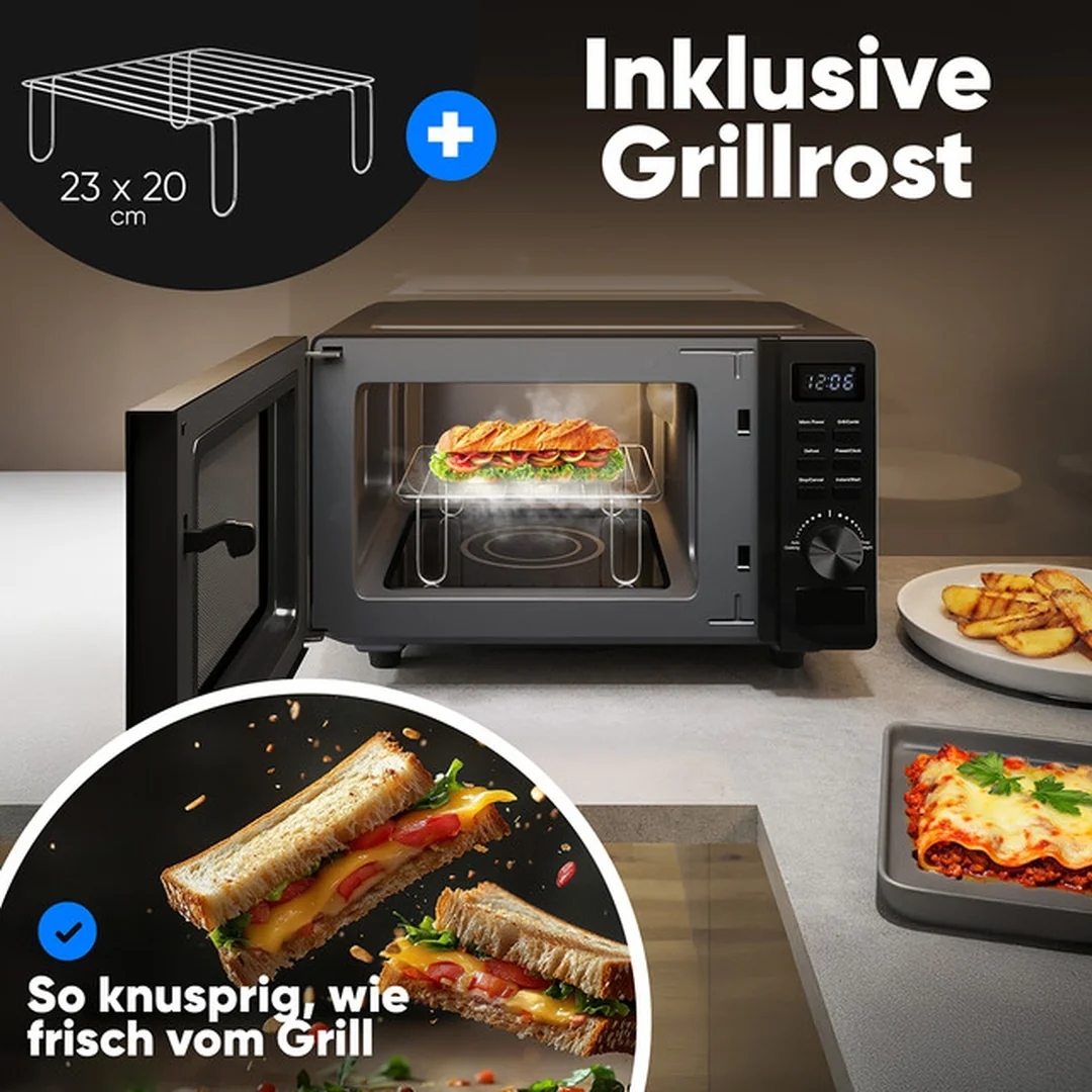 ProfiCook MWG 1278 mikrovlnná rúra s grilom 20 l, bez otočného taniera