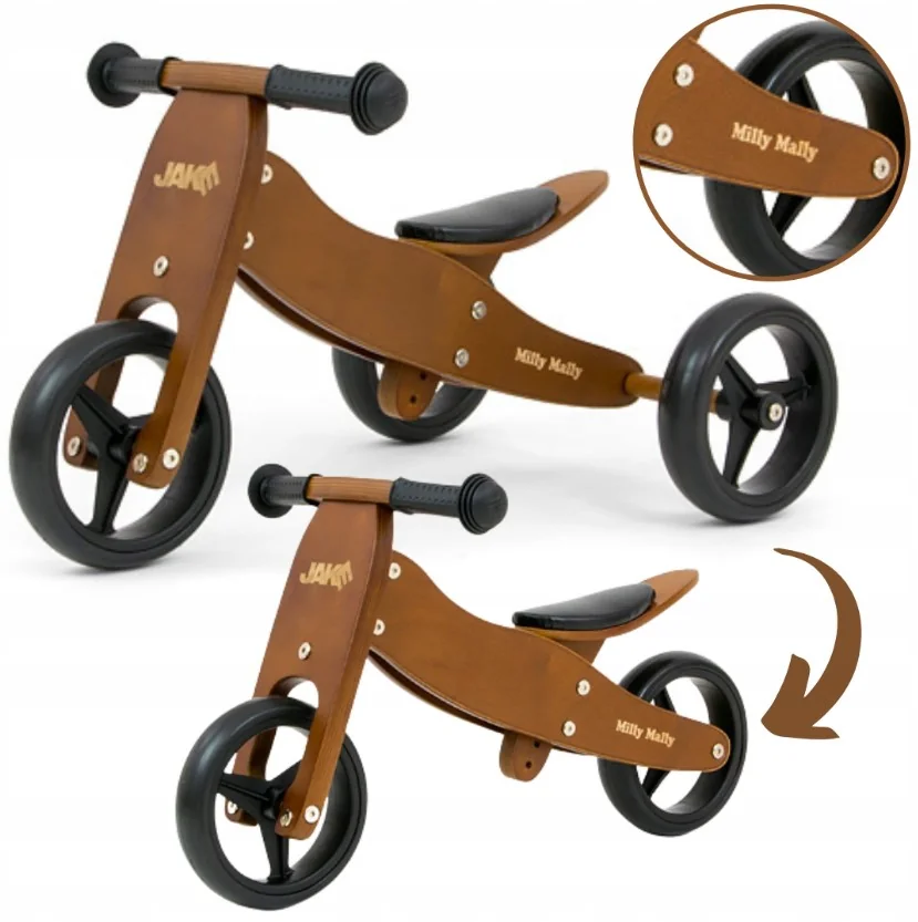 Detské multifunkčné odrážadlo bicykel 2v1 Milly Mally JAKE Dark