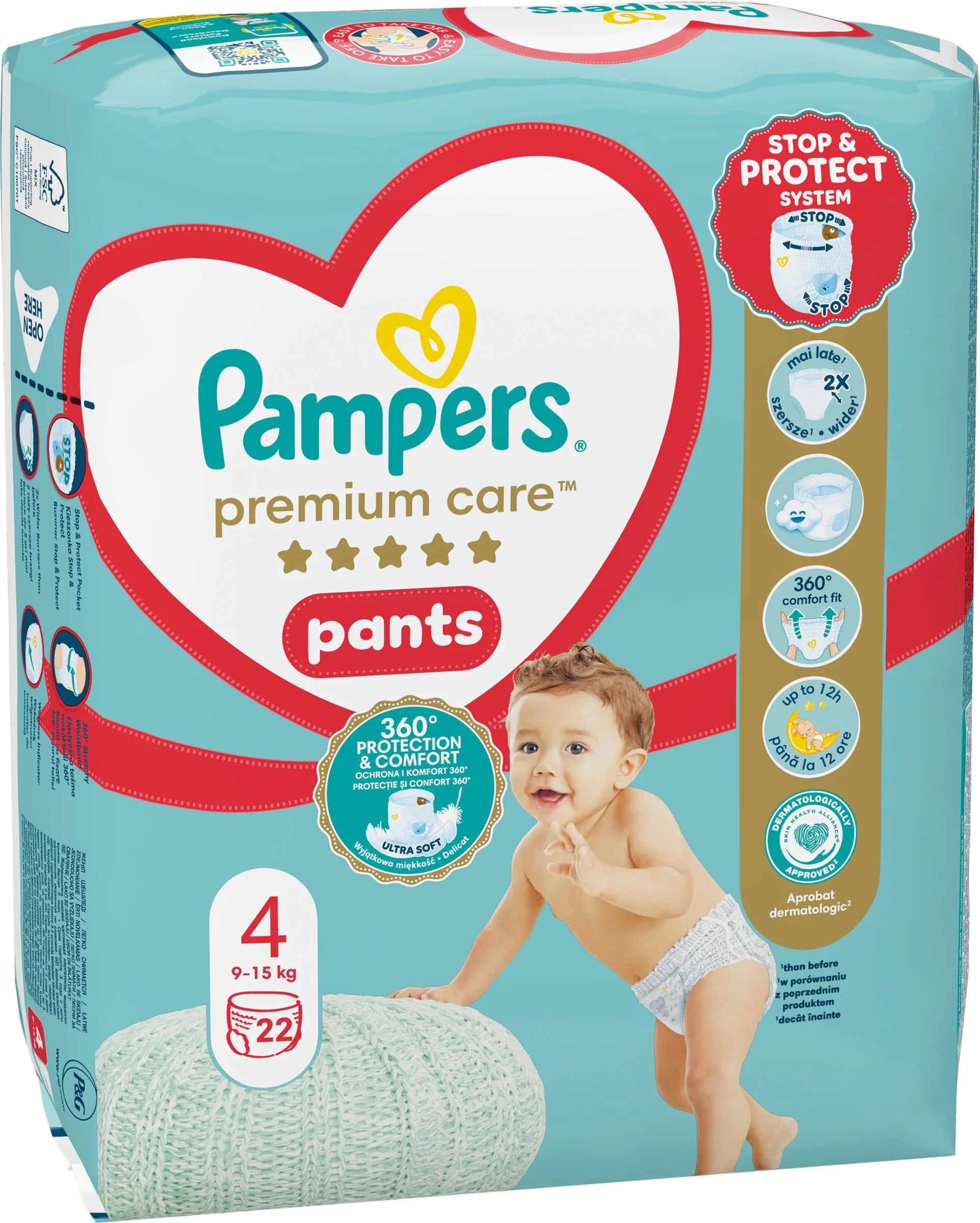 Pampers premium care PANTS CP 4 Maxi 1×22 ks, veľkosť 4, detské plienky
